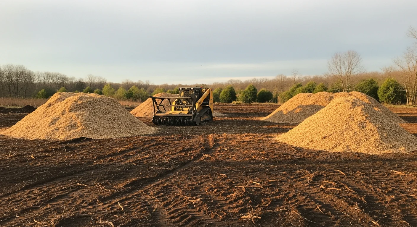 Forestry mulching equipment clearing overgrown vegetation and brush